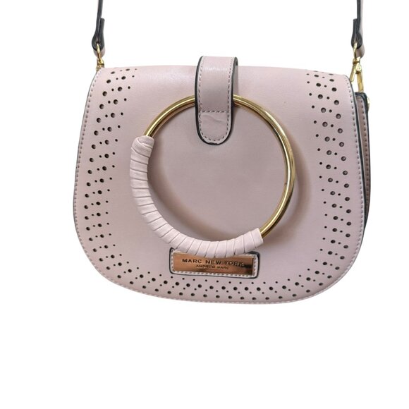Marc New York Andrew Marc Pink Crossbody Bag with Gold Ring Handle – 7"x8" - Picture 2 of 10
